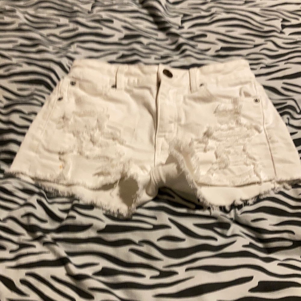 White jean shorts